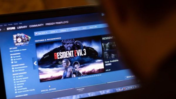 person looking at steam store