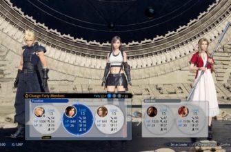 The party screen in FINAL FANTASY 7: REBIRTH.