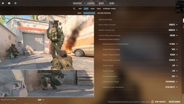 CS:GO 2 settings page. CS:GO 2 settings page.