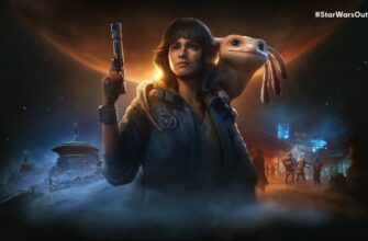 Star Wars Outlaws splash art depicting Kay Vess and Nix