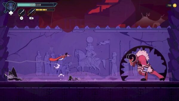 Wallrunning during a boss fight in The Rogue Prince of Persia