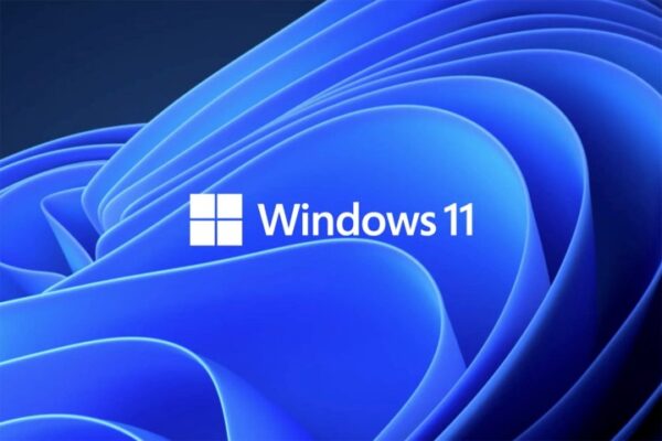 White Windows 11 Logo in front of blue background.
