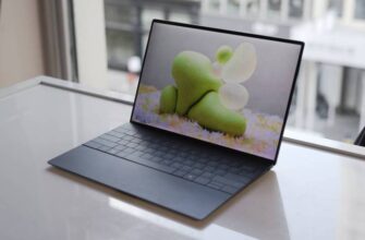 The Dell XPS 13 in front of a window.