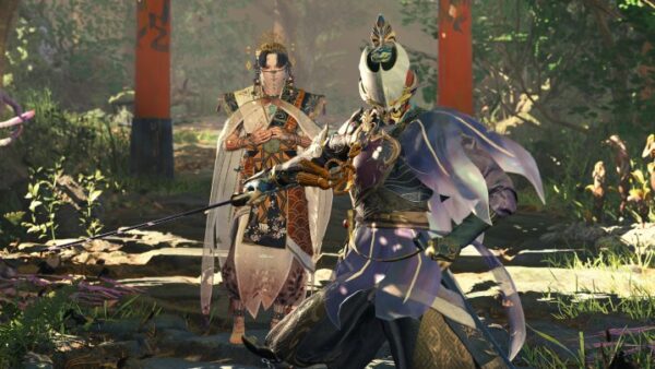 Two warriors in Kunitsu-Gami: Path of the Goddess.
