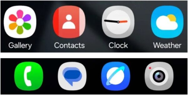 App icons in Samsung