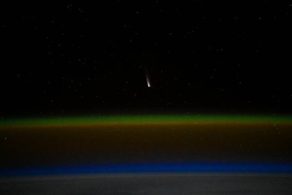 A comet photographed from the ISS.