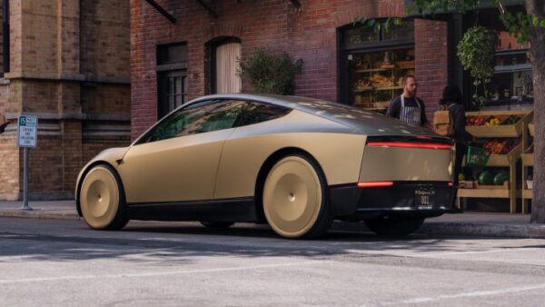 Tesla Cybercab rear on a street