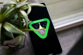 Android 15 logo on a Google Pixel 8.