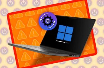 Ноутбук на загрузочном экране с логотипом Windows и обновления