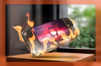 Lenovo Legion Go горит на деревянной поверхности.
