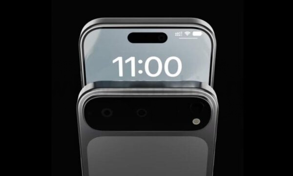 Слитый рендер стекла спереди iPhone 17 Pro Max и модуля задней камеры.