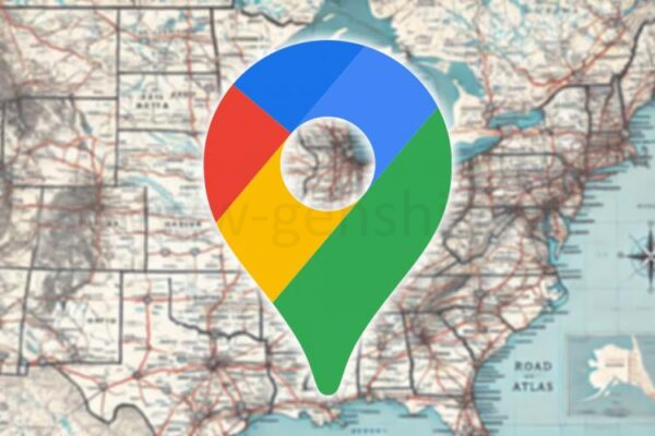 карта с большим значком google maps