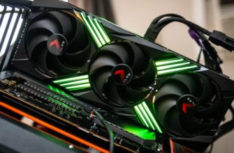Видеокарта PNY RTX 4080 XLR8, установленная в ПК.