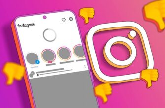 Экран главной страницы Instagram обновляется с логотипом рядом и несколькими значками с отрицательными оценками вокруг.
