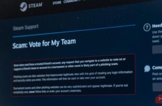 Фото страницы поддержки Steam, касающейся мошенничества.