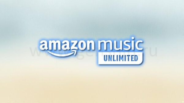 логотип amazon music unlimited на градиентном фоне