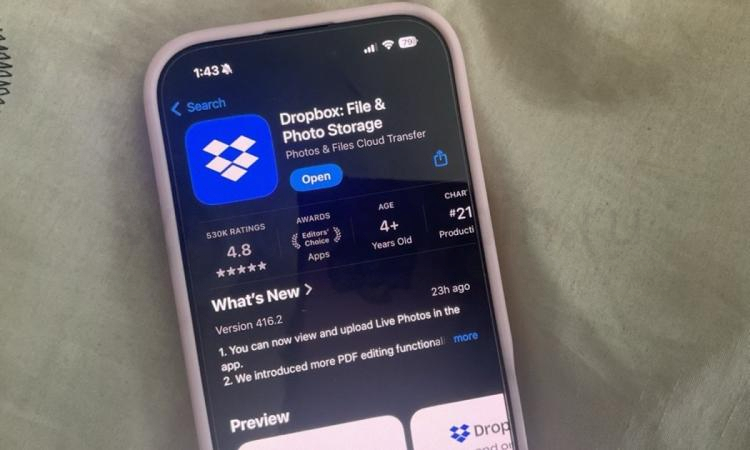 Приложение Dropbox в App Store