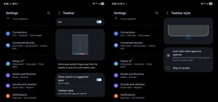 Авто-скрывающаяся панель задач Google.