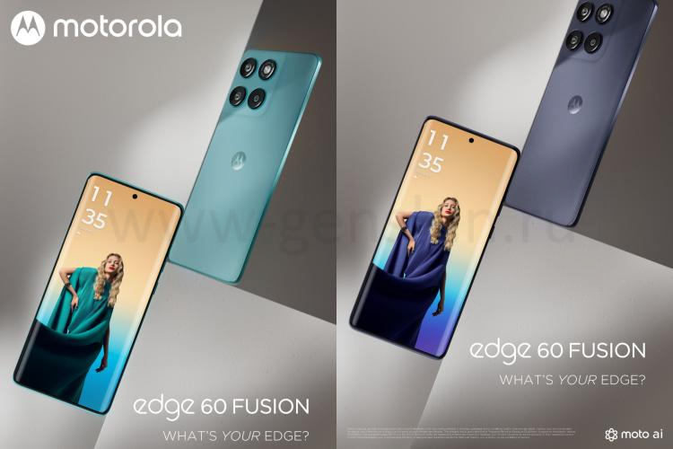 Предполагаемые зеленые и синие цветовые варианты для Motorola Edge 60 Fusion.