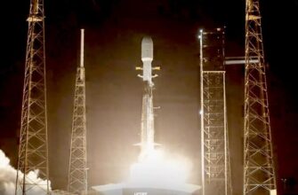 Запуск ракеты SpaceX Falcon 9 в апреле 2025 года.