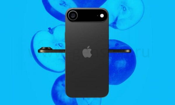 Предполагаемое концепт-изображение iPhone 17 Air в черном цвете.