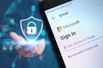 Экран входа в Microsoft с фоном замка безопасности