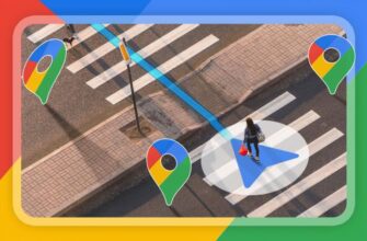 Пешеход переходит по переходу, используя подсказки Google Maps.