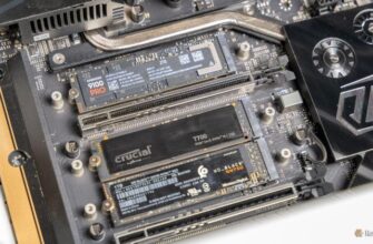 The Samsung 9100 PRO NVMe SSD installed in a motherboard with other M.2 drives.