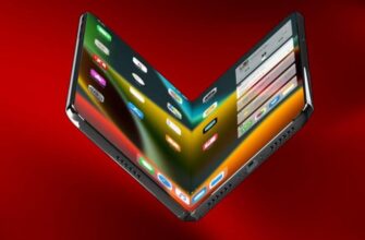 Semi-open state of a foldable iPhone concept