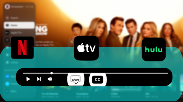 Various streaming services and a video player scrubber
