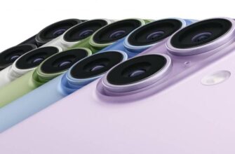 Apple iPhone 17 lenses in a row.