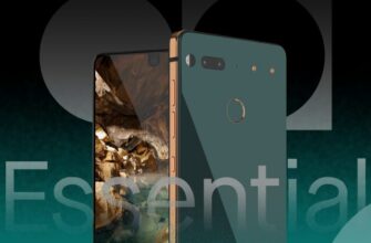 Essential Phone PH-1 с логотипом Essential на переднем плане.