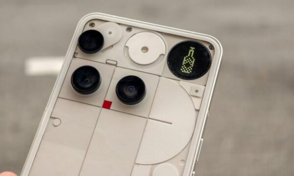 The Glyph Matrix display on the Nothing Phone 3 in white