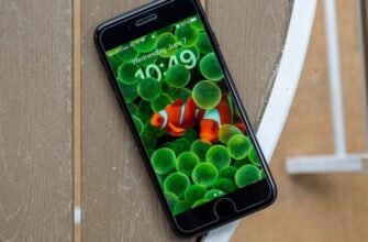 iPhone SE с обоями «Клоунская рыбка».
