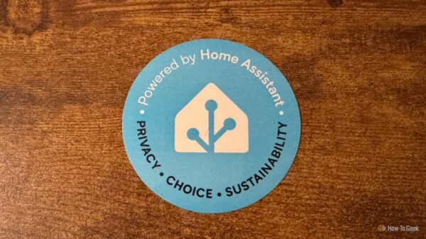 A Home Assistant sticker that reads Powered by Home Assistant Privacy Choice Sustainability.