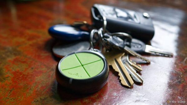 Garage door opener remote fob.