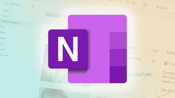 Microsoft OneNote logo.