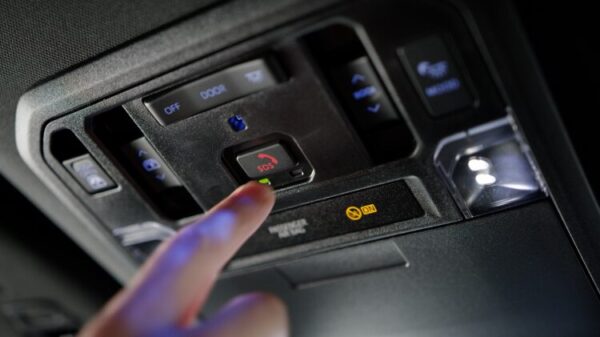 Toyota Safety Connect SOS interior button