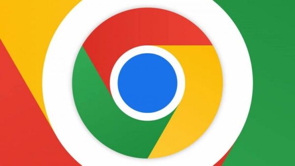 Google Chrome logo on a white and colorful background