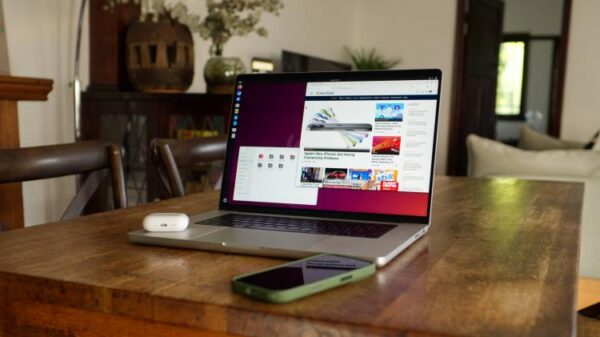 Ubuntu running on a MacBook Pro via Parallels Desktop.