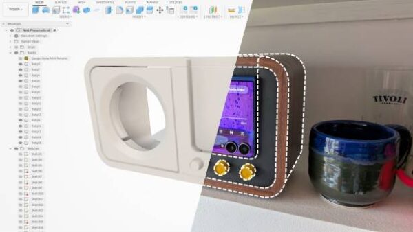 3d model and physical item side by side.