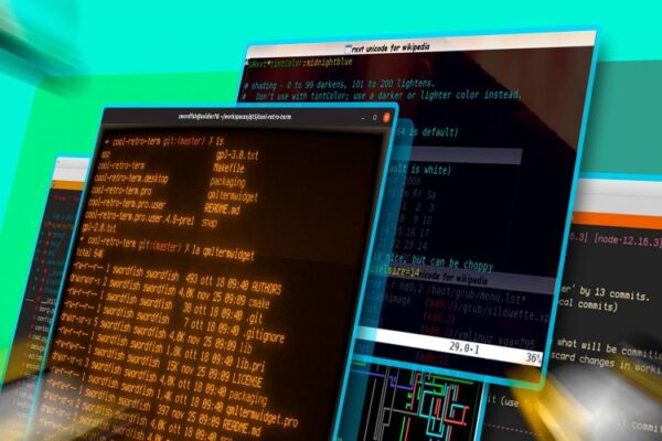 Несколько терминалов Linux.