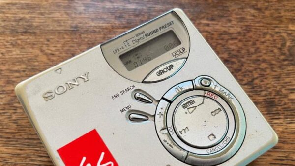 A beat up Sony NetMD player.