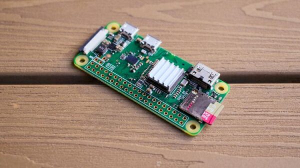 Raspberry Pi Zero W on a table