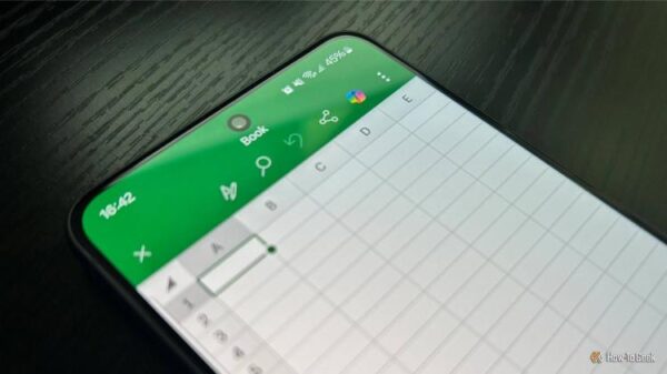 The Excel mobile app on Android.
